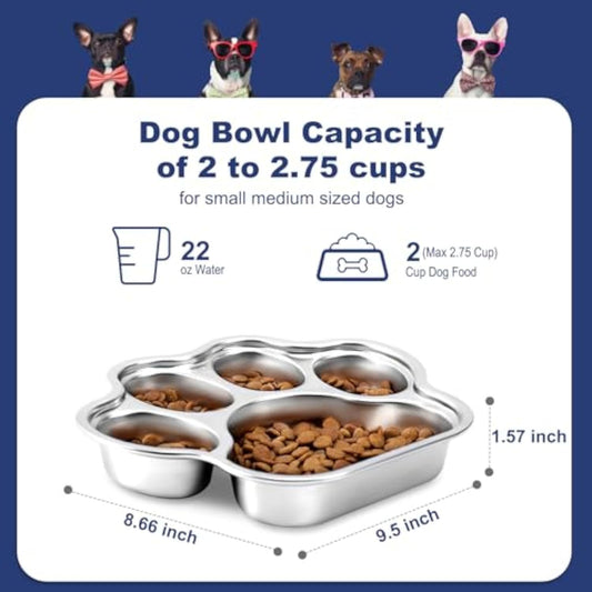 Dog Bowls Slow Feeder Stainless Steel Small Medium Breed Slow Feeding Dog Bowl For Fast Eater Dog Dishes To Slow Down Eating Non Slip Dog Food Bowl