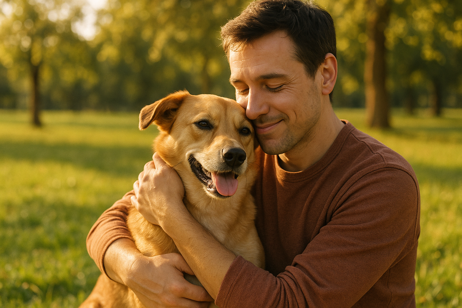 a person holding a dog